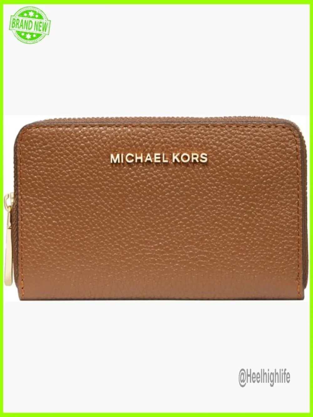 Small Zip Around Card Case, Pebbled Leather, Multiple Slots, Compact Wallet